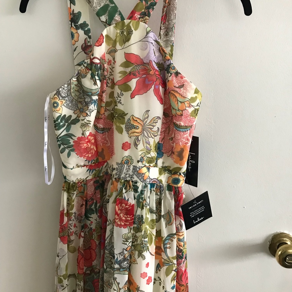 Lilja Cream Floral Print Maxi Dress